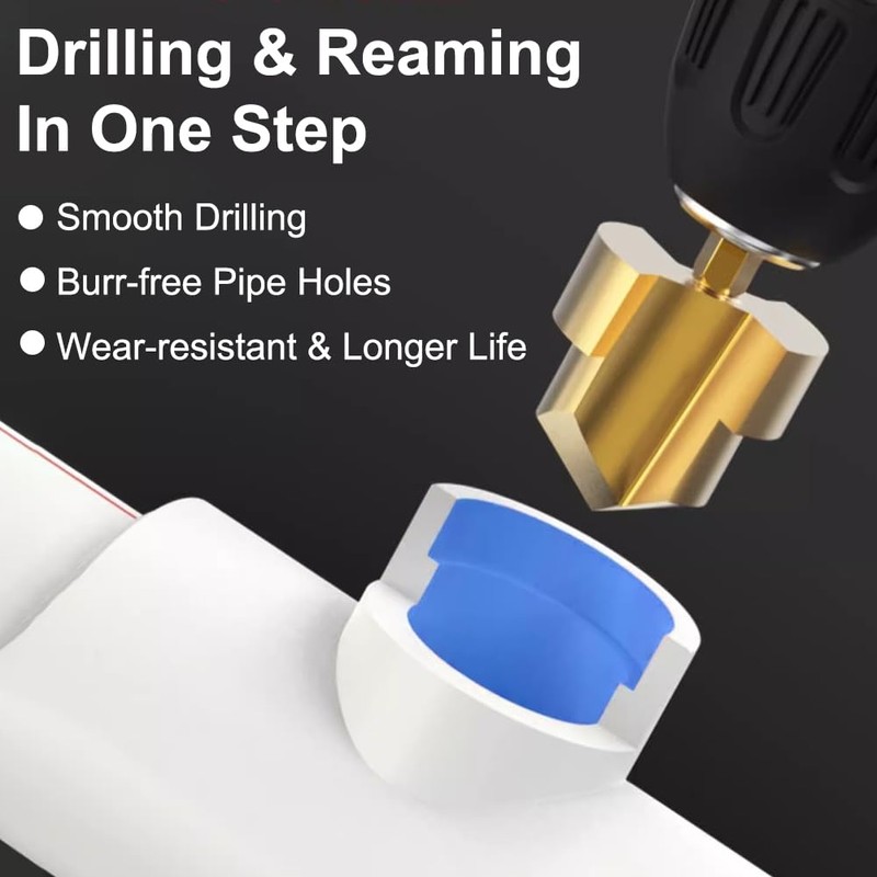Saipor 3pcs Heavy Duty Pipe Reaming Step Drill Bit Set