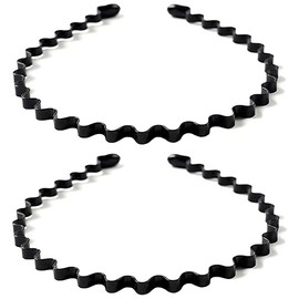 bodbop XINGZHE Metal Hair Band Men Headbands Womens Hair bands, Fashion Hair Hoop Wavy Spring Comb Headband Men Spiral Teeth Hair Accessories for Sports, 2PCS
