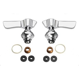 Krowne 21-355L Compression Style Repair Kit with Silver Series Handles for Commercial Restaurant Hotel Business Bathroom | Fits 12-8 Series Faucets | Easy Install Design | with Hot and Cold Stem Valve