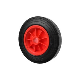 Solid Rubber Trolley Wheel - 160mm Diameter with Red Plastic Centre - Smooth & Durable - Pneumatic Puncture Proof Red/Black Replacement Wheel 150kg Load Capacity