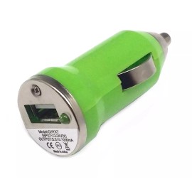 Unbranded/Generic 2 Pack Mini Universal USB DC Car Charger Adapter Bullet, 5V 1A, Green