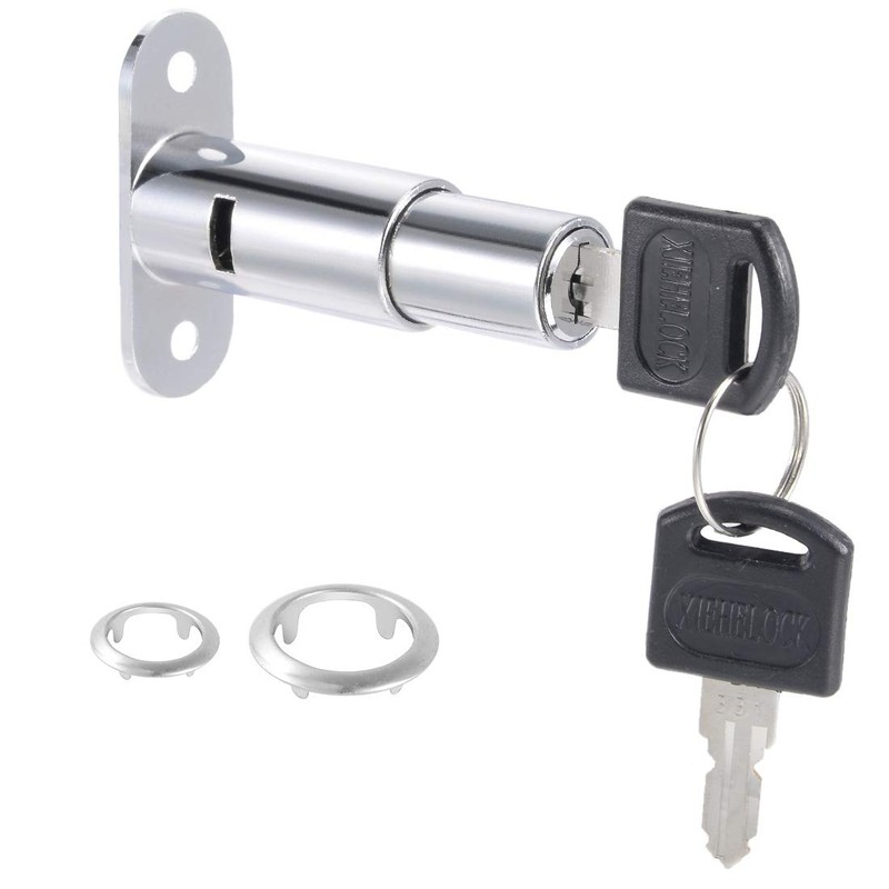 uxcell Drawer Desk Wardrobe Cabinet Push Plunger Lock, 3/4" Cylinder