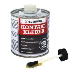 EVERGLUE Everglue Kontaktkleber in der Dose mit integriertem Pinsel ist wasserfest, extra stark und elastisch - klebt Schuhsohlen, Leder, Metall, auch geeignet fr Schlauchboote und LKW-Planen (250g)