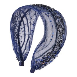 She's Original Handmade Beaded Mesh Headband, Wide hair band, Simple versatile headband Hair Accessory for Women