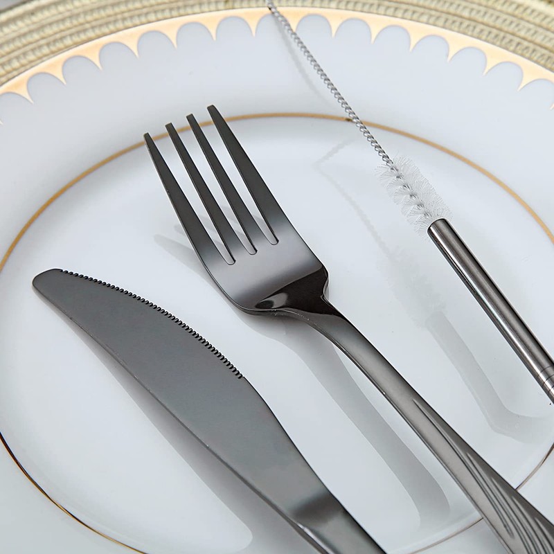 Evanda Portable Utensils, Travel Camping Cutlery Set, Stainless Steel Flatware
