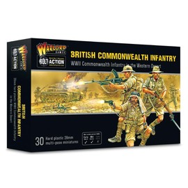 Warlord Bolt Action British Commonwealth Desert Infantry 1:56 Tabletop Miniatures - Plastic Paintable Miniature WWII Soldiers Set, Unpainted Table Top 28mm Military Minifigures for Adults - Gaming