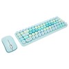 Keyboard Mouse Combo 2.4GHz Wireless Cute Retro 68 Round Keycaps