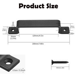 Exsbtay Pack of 2 Barn Door Handles, Robust Vintage Cast Iron Door Handles, Sliding Door Handle, Sliding Door Handle, Solid Steel Door Handle, with Screws, for Barn Door, Wardrobe, Garage, Garden Door