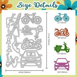 DELORIGIN Transportation Cutting Dies People Travel Dies Cut Metal Die Cuts Embossing Stencils Template Dies for Card Making Decoration DIY Scrapbooking Photo Trip Album Paper Crafts Card Supplies
