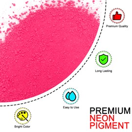 Matio Neon Pigment Powder, 1.8oz/ 50g Hot Pink Highly Fluorescent Nail Powder Iridescent Mica Powder for Epoxy Resin, Soap Making, Candle Dye, Bath Bomb, Nails, Tumblers, Slime, Painting, DIY Crafts