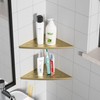 Qeke Corner Shower Shelf Brushed Golden, 304 Stainless Steel 11.5”