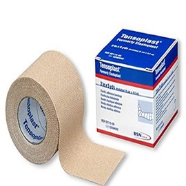 BSN Medical-20184 Tensoplast Elastic Athletic Tape, Provides Medium Support or Compression with High Adhesive Properties, Water Repellent and Air Permeable, Tan, 2" x 5 Yards, Roll