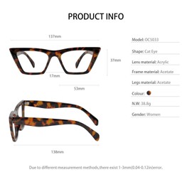 OCCI CHIARI Reading Glasses Women's Reader Cat Eye Eyeglasses 0 1.0 1.25 1.5 1.75 2.0 2.25 2.5 2.75 3.0 3.5 4.0 5.0 6.0 (Brown,100)