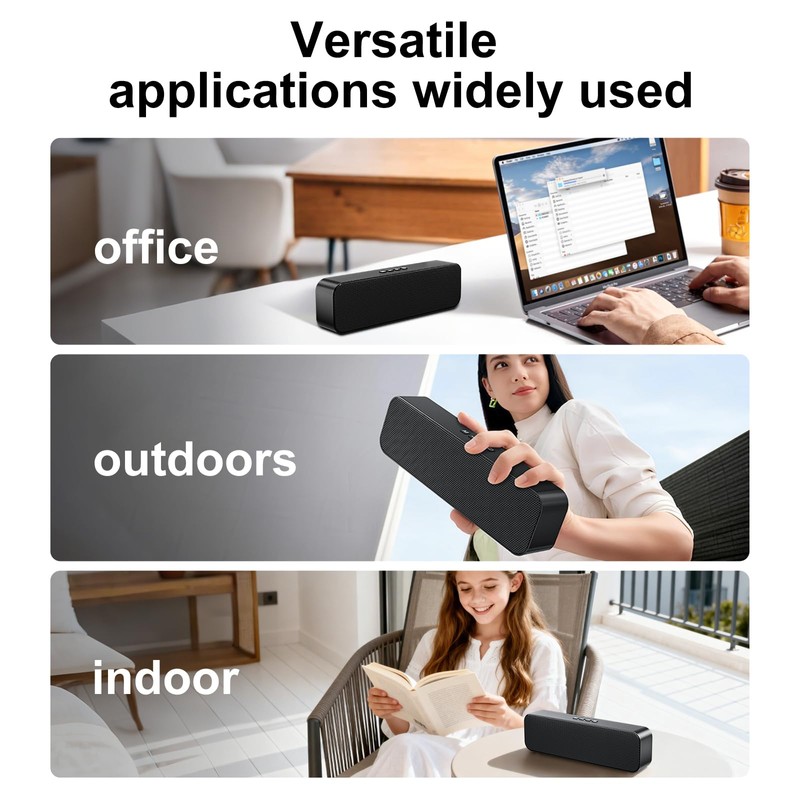 Computer Speakers for Desktop PC,Rechargeable Bluetooth Speaker,Small Computer Soundbar with