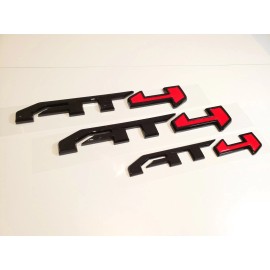 GMC 3PCS Door & Rear Gloss Black Red AT4 Emblem GMC Canyon Sierra 1500 2500HD Yukon