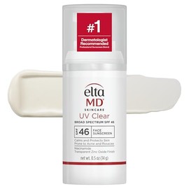 EltaMD Protector solar facial transparente UV SPF 46, protector solar sin aceite con óxido de zinc, recomendado por dermatólogos, 0.5 onzas