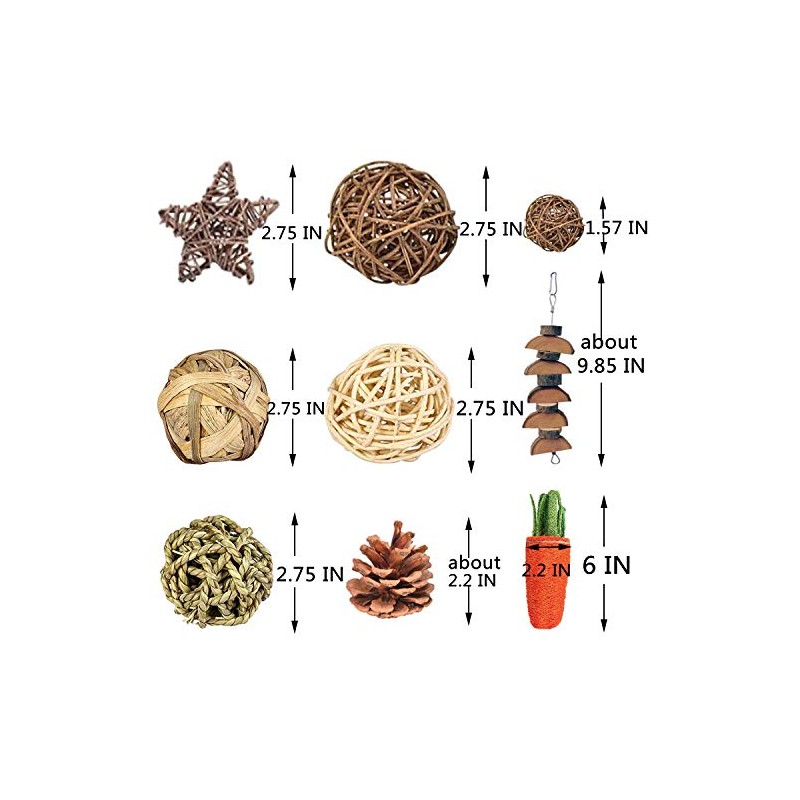 Juguetes para Masticar hámster, 24 Piezas