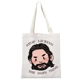 JTOUK RPG Video Game Gift BG3 Merch Stop Licking The Damn Thing Carry Case for BG3 Gamer Fans, Stop Licking Tote EU