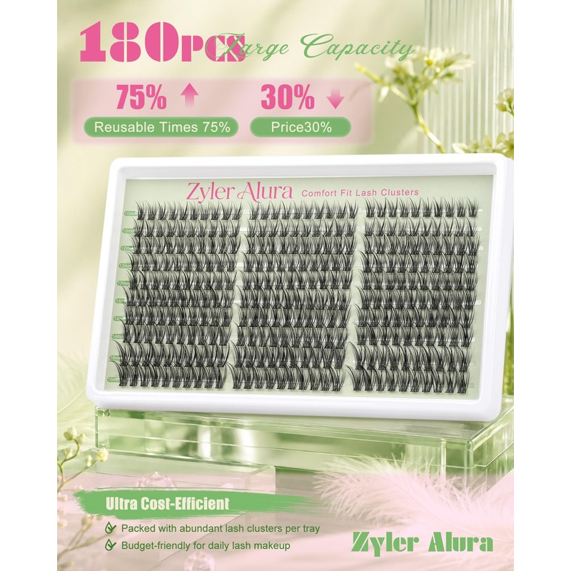 Lash Clusters Individual Eyelashes Natural Lashes C Curl-ZK99 V65