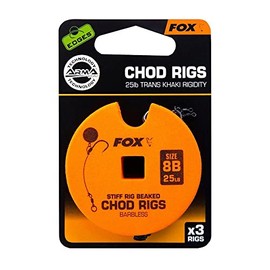 Fox edges micro barbed chod rigs for fishing, Stiff Chod Rig 30lb sz5 Standard