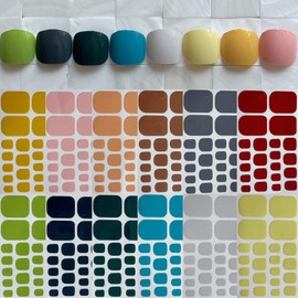 Nail Angel 1set Toe Nail Wraps, Full Cover Stickers, Pure Color Collection, Summer Beach Style Pedicure, Multiple Colors (FOOT021-12PCS)