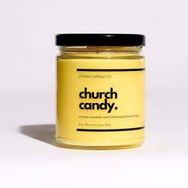 Stash Candle Co., Church Candy Candle, Butterscotch Scented Candle, Handpoured in California, 8oz