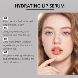 Suero labial hidratante y voluminizador antiarrugas. Reduce las líneas de expresión y nutre. Bálsamo labial hidratante y no pegajoso. Suero labial antiarrugas calmante de larga duración. (4PCS)