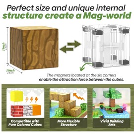 CREATIVE KOALA 111 Pcs Magnetic Blocks, Building Blocks STEM Montessori Sensory Toys in Indoor&Outdoor for Birthday, Build Mine Magnetic Tiles for 3+ Year Old Boys&Girls