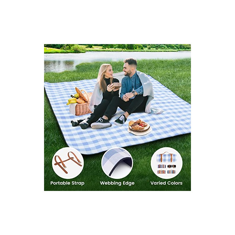 sapsisel - Manta de Picnic de 80 x 80 Pulgadas,