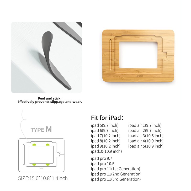 AFOOYO Bamboo Tablet Drawing Stand - Portable & Adjustable 5