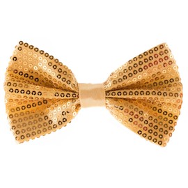 Man of Men Gold Bow Tie for Men - Sequin Bow Ties for Men - Pre-tied Adjustable Length Bowtie, Many Colors to Choose From (Gold)