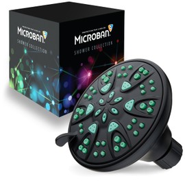 AquaDance Antimicrobial – Anti-Clog High-Pressure 6-Setting Shower Head with Microban Nozzle Protection from Growth of Mold, Mildew & Bacteria for Stronger Shower! 4" Coral Green