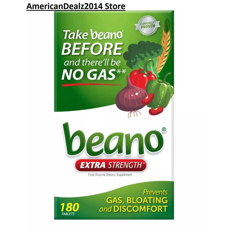 Beano Extra Strength Food Enzyme Dietary Supplement, 180 Tablets