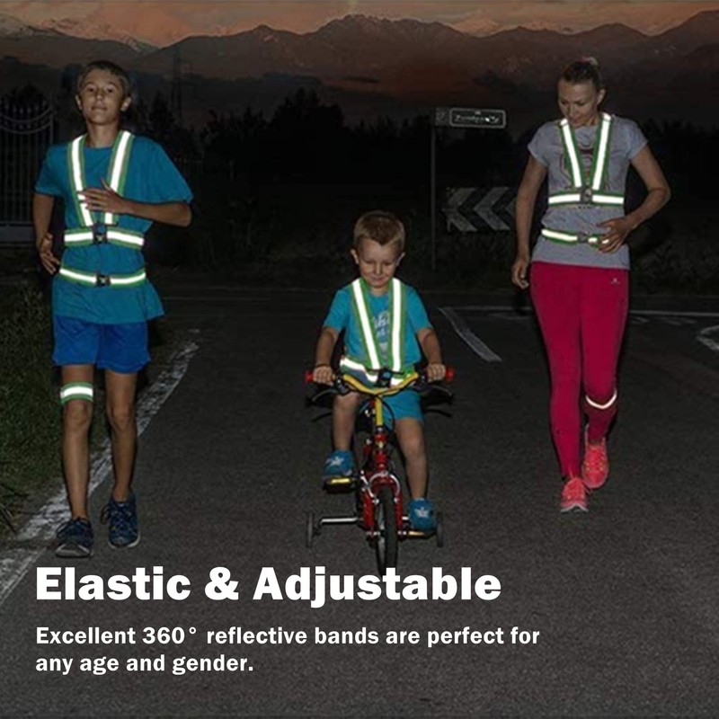 YUNLOVXEE Reflective Strap Safety Vest Gear - 2-10 Pack Adjustable