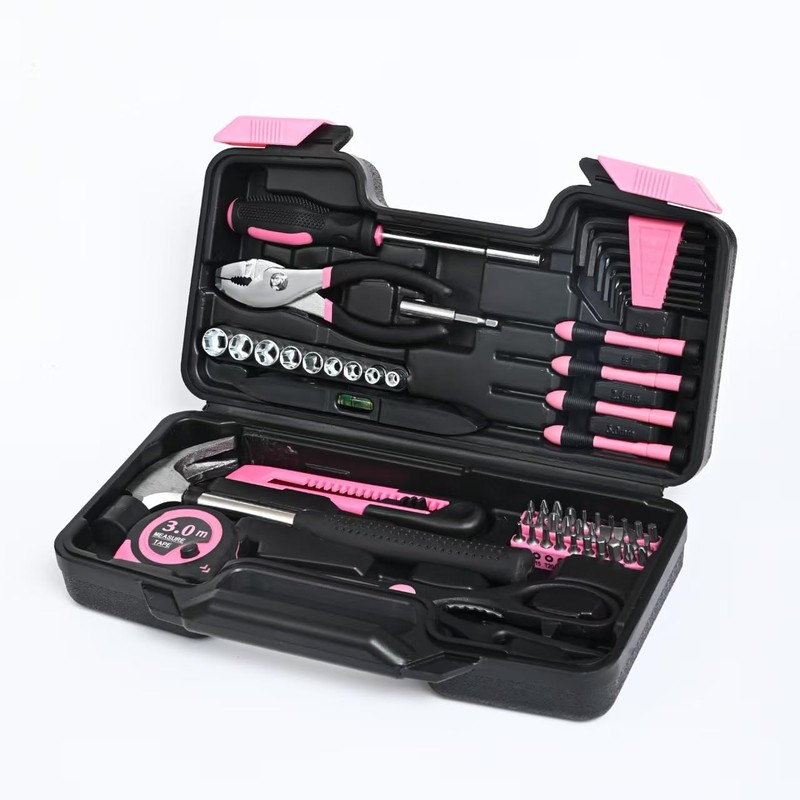 144-Piece Pink Tool Kit Basic Home Repair Tool Set General
