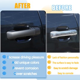 LLKUANG Car Exterior Door Handle Cover Fit for Toyota Tundra 2007-2021 Sequoia 2008-2020,Door Handle Cover Outside Door Handle Protector Shell Accessories (Matte Black)