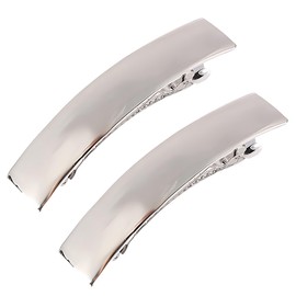 HZAOPZE 2 pcs Französische Haarspangen Kleine, Damen Metall Haarspangen, Metall Rechteckige Haarnadel für Damen und Mädchen, Silber