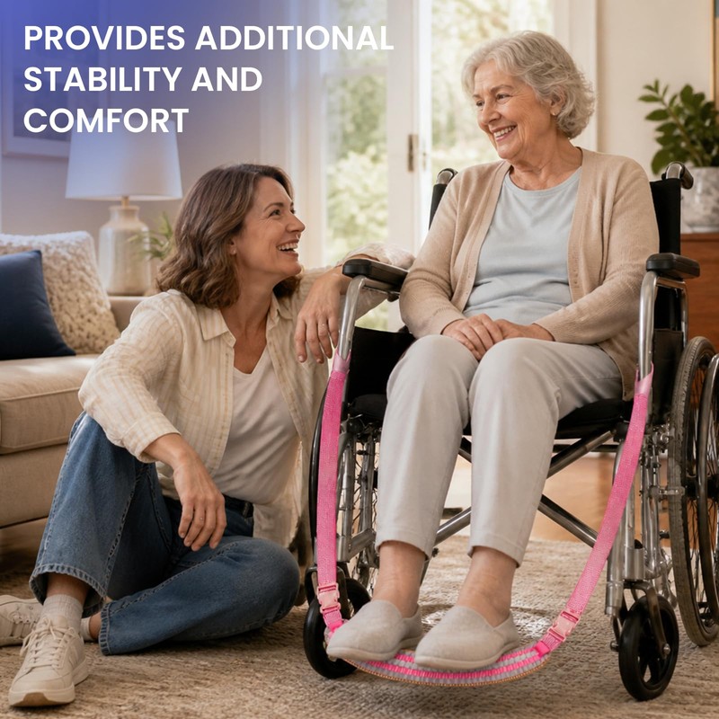 Wheelchair Footrest Strap with Buckles, Fits 32"-39" Seat Widths, 1