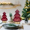 ULAROOM Small Glass Christmas Tree Battery Operated Lamp,Tabletop Light Up