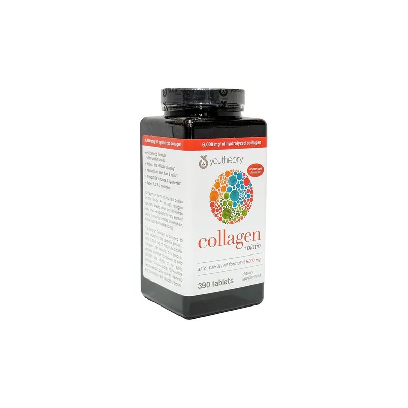 Frmula avanzada de colgeno Youtheory Collagen biotin 390 tabletas