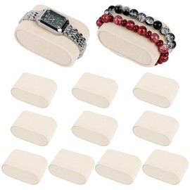 Framendino, 12 Pack Beige Velvet Bracelet Pillows Watch Display Bangle Jewelry Pillow Cushion Pad for Small Business Sales Home