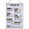 CARISPIBET 7 Rules of Life | Home decoration sign happy and inspiring uplifting house decor 12x8" (7 Rules of Life)