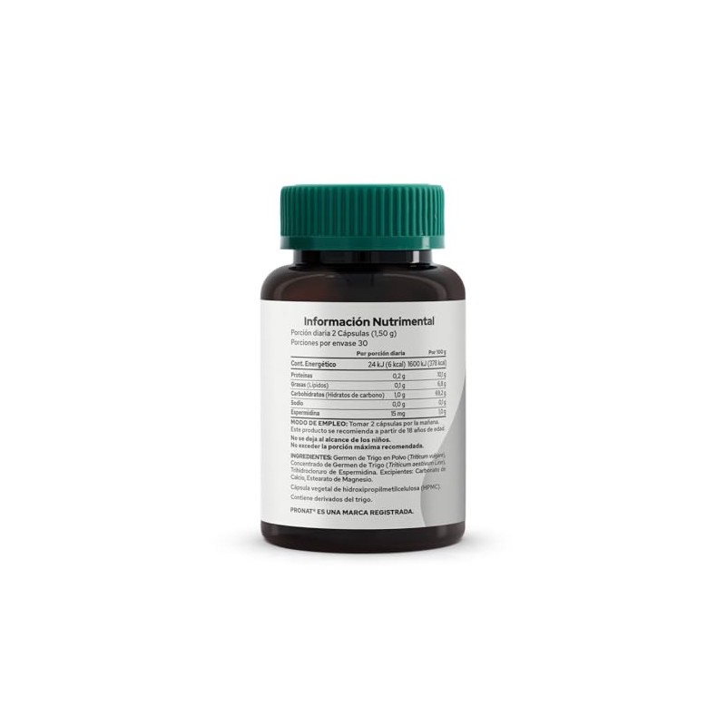 Pronat Spermidin Antioxidante Suplemento Alimenticio 60 Cápsulas – Con Germen