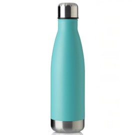 MEWAY 17oz Sport Water Bottle Vacuum Insulated Stainless Steel Leak-Proof Double Wall Cola Shape Water Bottle,Keep Drinks Hot & Cold(Light Blue,1 Pack)