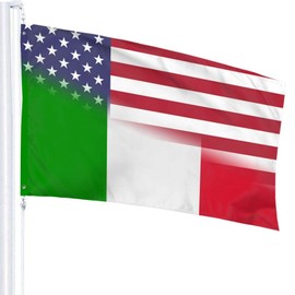 American Flag and Italian Flag Banner - 3x5 Feet, Indoor/Outdoor Decorative for Garden and House