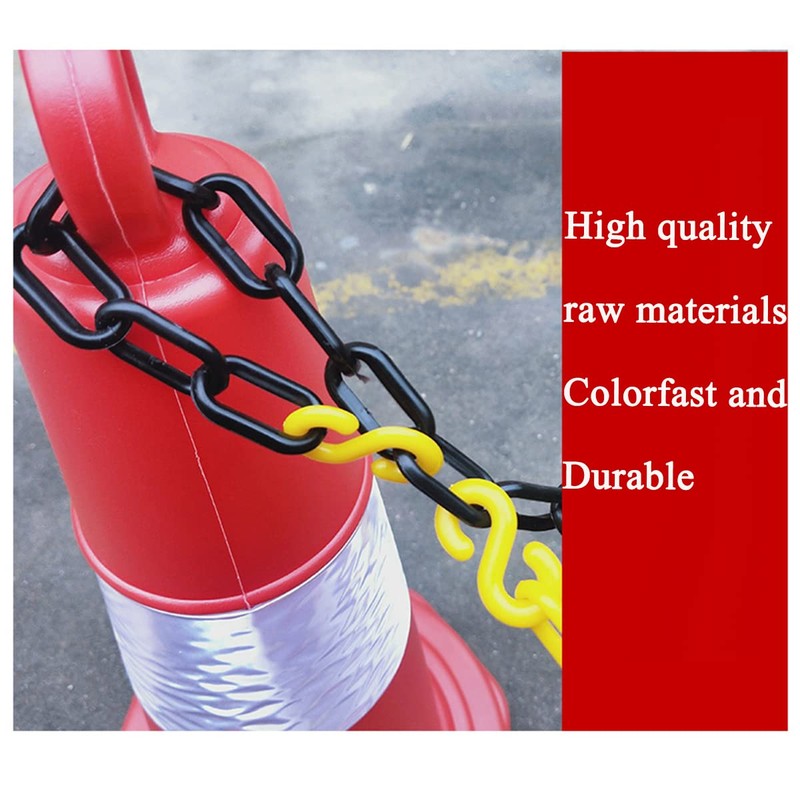 MACHSWON 2m Plastic Chains Barrier Safety Post Cone Isolation Fence