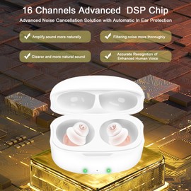 Not Amplifier True Hearing Aids,Invisible 16 Channels Digital Rechargeable Hearing Aids for Seniors with Noise Cancellation with Charging Box