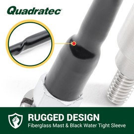 Quadratec 16" Hi Performance AM/FM Stubby Antenna - Fits Jeep Wrangler TJ, YJ, & LJ Unlimited 1987-2006 - No Tool Installation