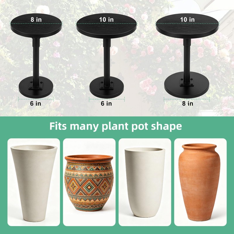 Plant Stand, Plant Risers for Inside Pots, Adjustable 12-21" with