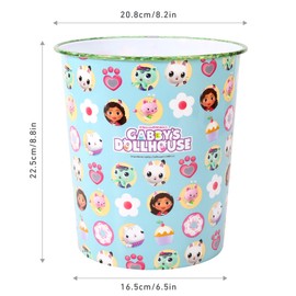 Zawadi Global Gabby's Dollhouse Kids Childrens Waste Bucket Paper Bin Basket for Bedroom Study Desk Dustbin